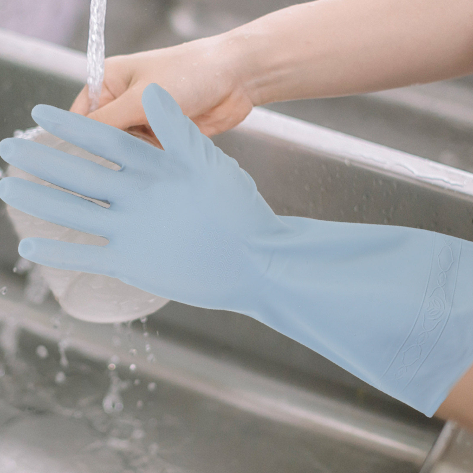 Dish Glove Rubber - 3Pairs Waterproof Rubber Kitchen Dishwashing Gloves