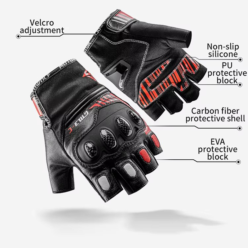 Half Finger Motorcycle Gloves  - đánh giá và giá Motorcycle Glove Knuckle